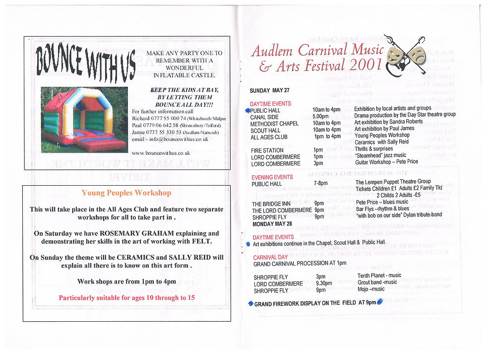 The First Music & Arts Festival May 25-28Th 2001 - Programme Day 1