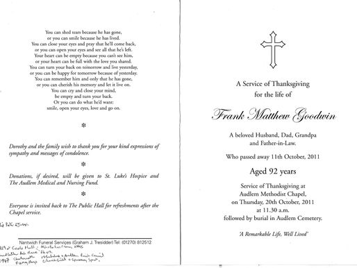 Funeral Of Frank Goodwin
