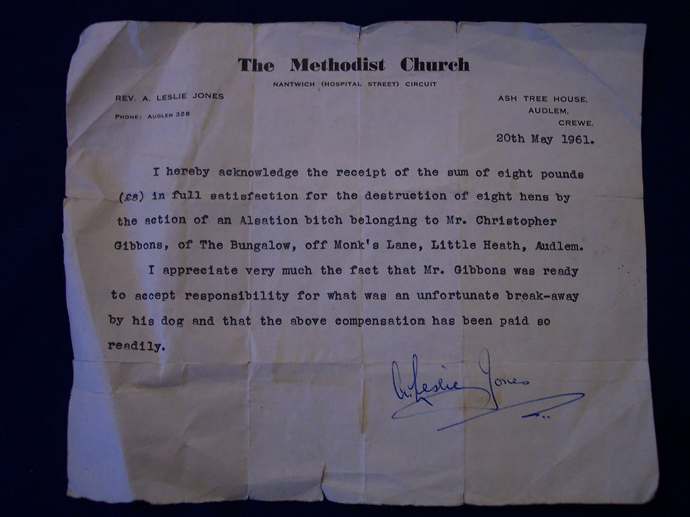 Letter Re Compensation For Killing Hens 1961 - Part 1