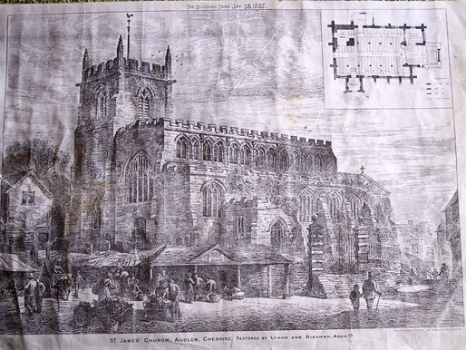 Audlem Church Restoration 1887 Architects Drawing
