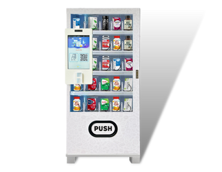 A compact yet high capacity (similar capacity with FudBOX Standard) for products placement Machine. This is a machine that enables high product placement capacity and yet has a smaller physical space footprint compared to many other vending machines. FudBOX SLIM is a digital SMART Vending Machine that is being used to promote and sell any type of merchandise from foods to consumer products. This is a fully digital and cashless vending machine using eWallet payment (optional for Credit and Debit Card) with real time reporting through the web-portal.