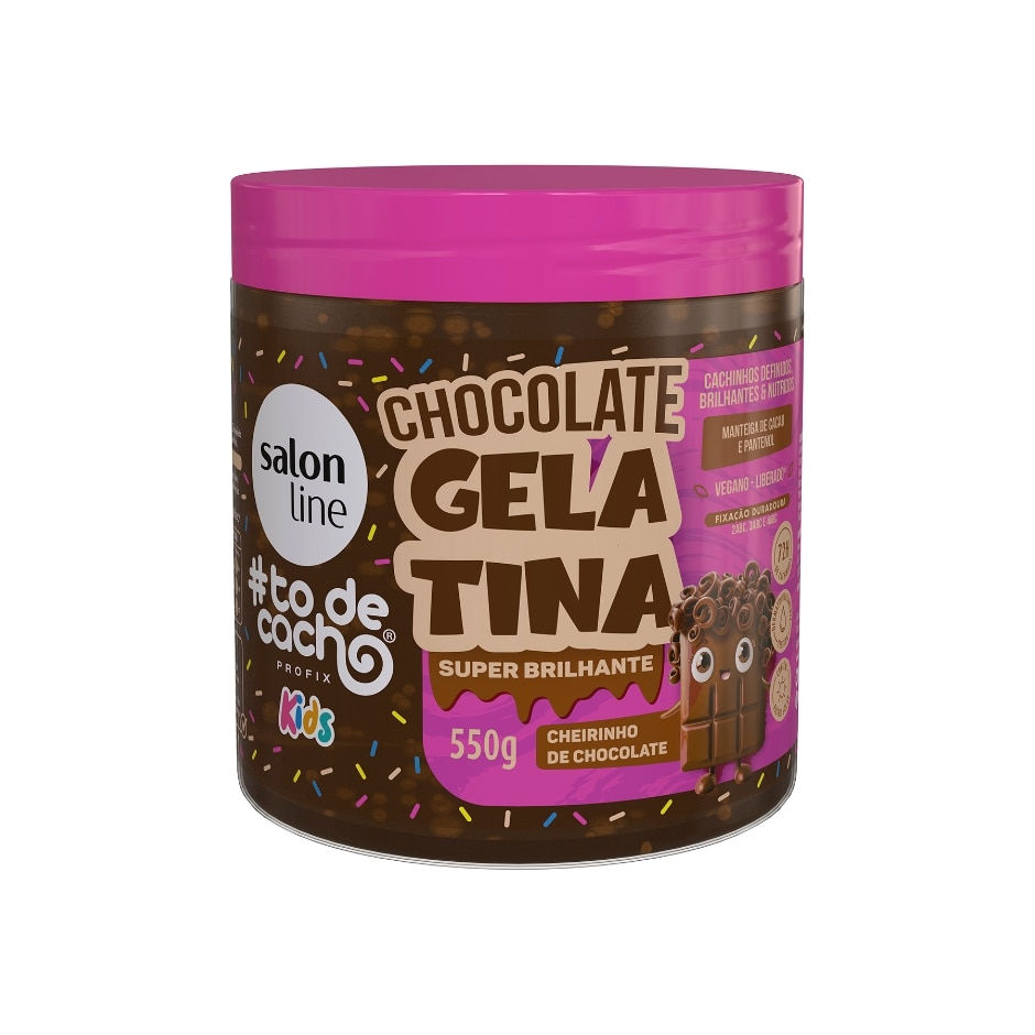 Gelatina Chocolate #todecacho Kids Super Brilhante 550g