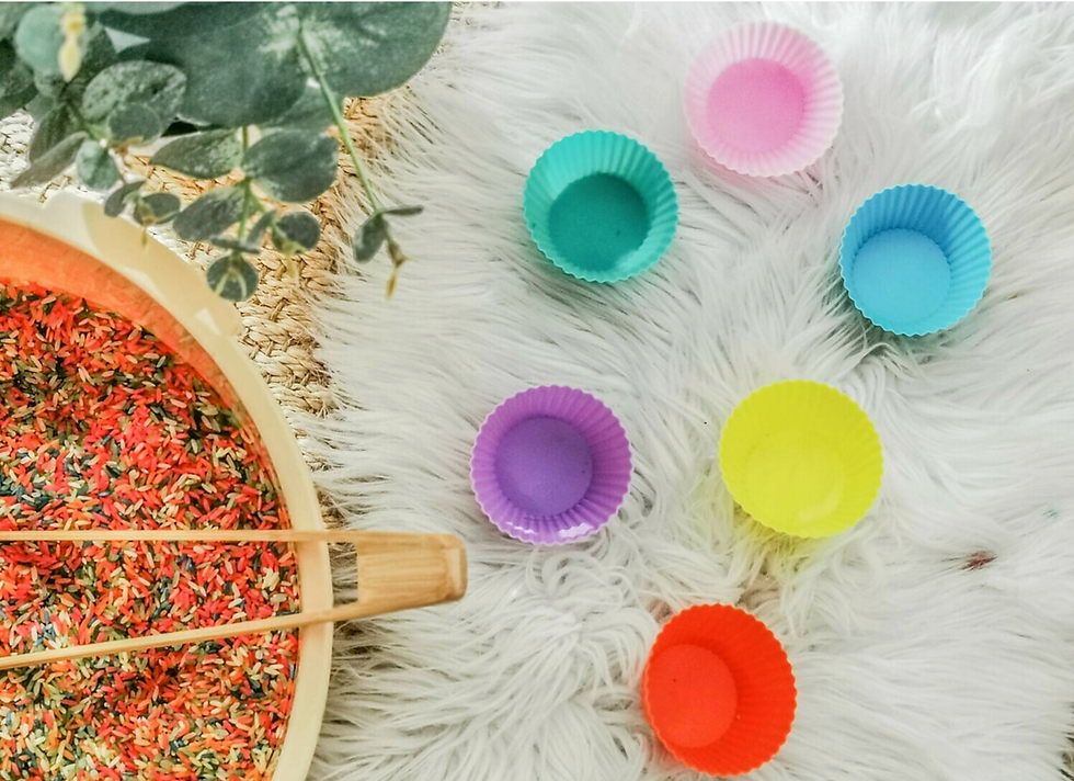 Thumbnail: Rainbow Rice Easter Egg Sensory Play Set (Mini)