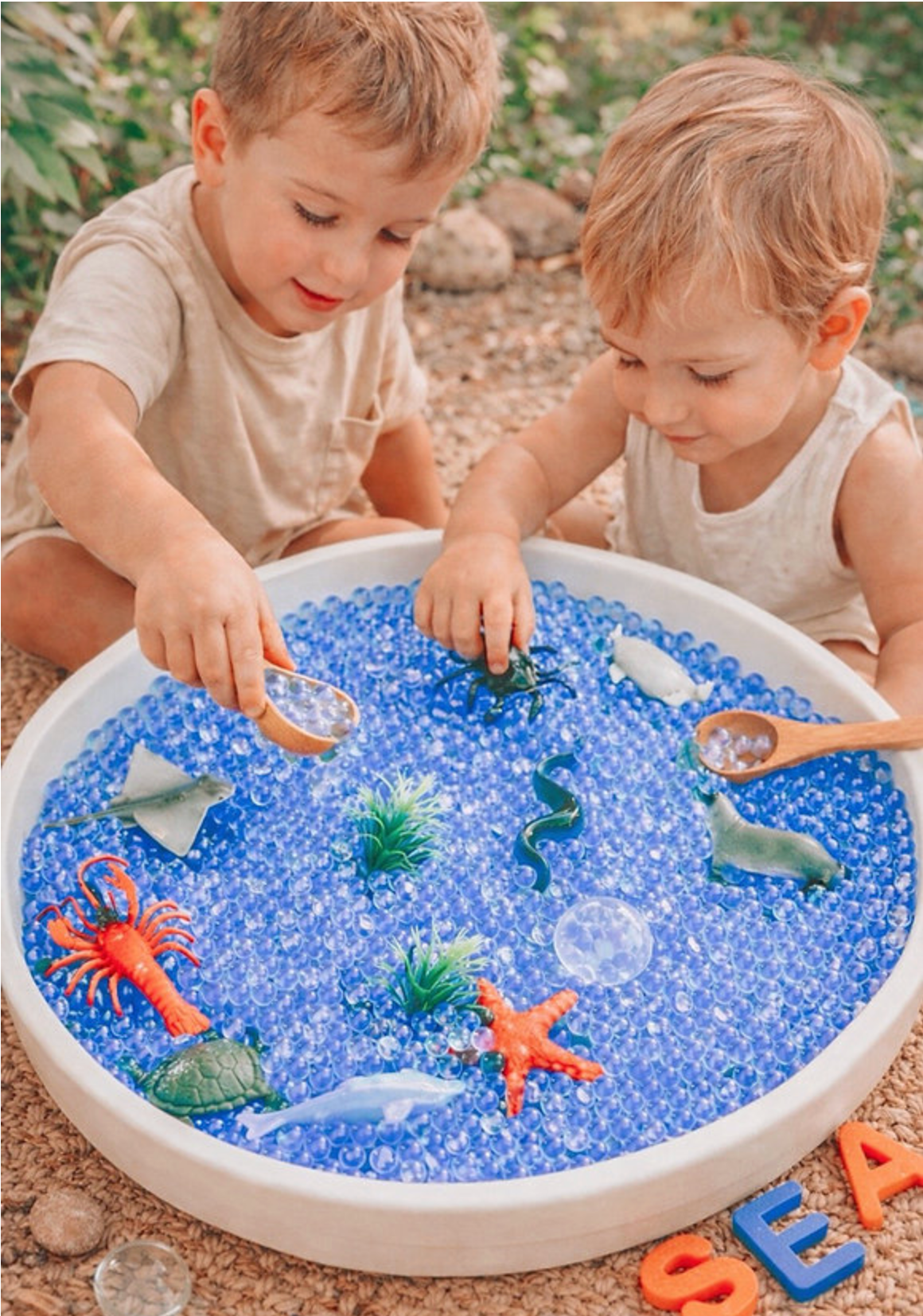 Ocean Water Beads Sensory Tray