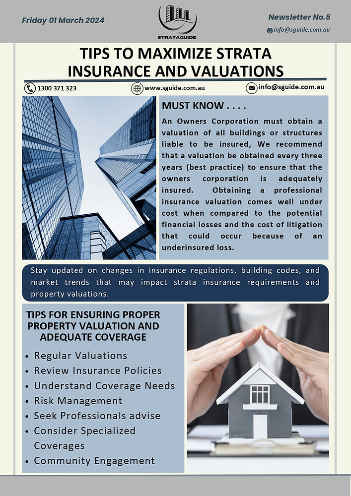 Strata Insurance Policy Example Tips to Maximize Strata Insurance and Valuations