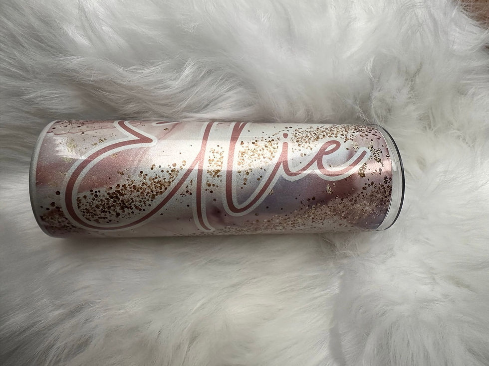 Galaxy Nude Pink & Gold Shimmer Personalised Tumbler