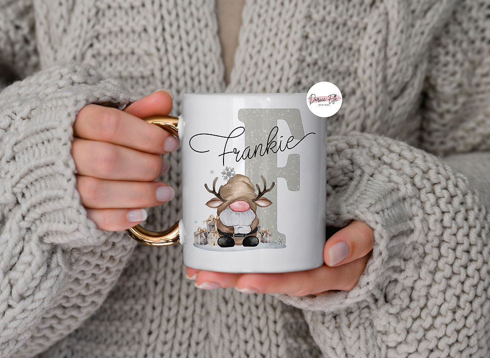 Reindeer Gonk/Gnome Alphabet Mug