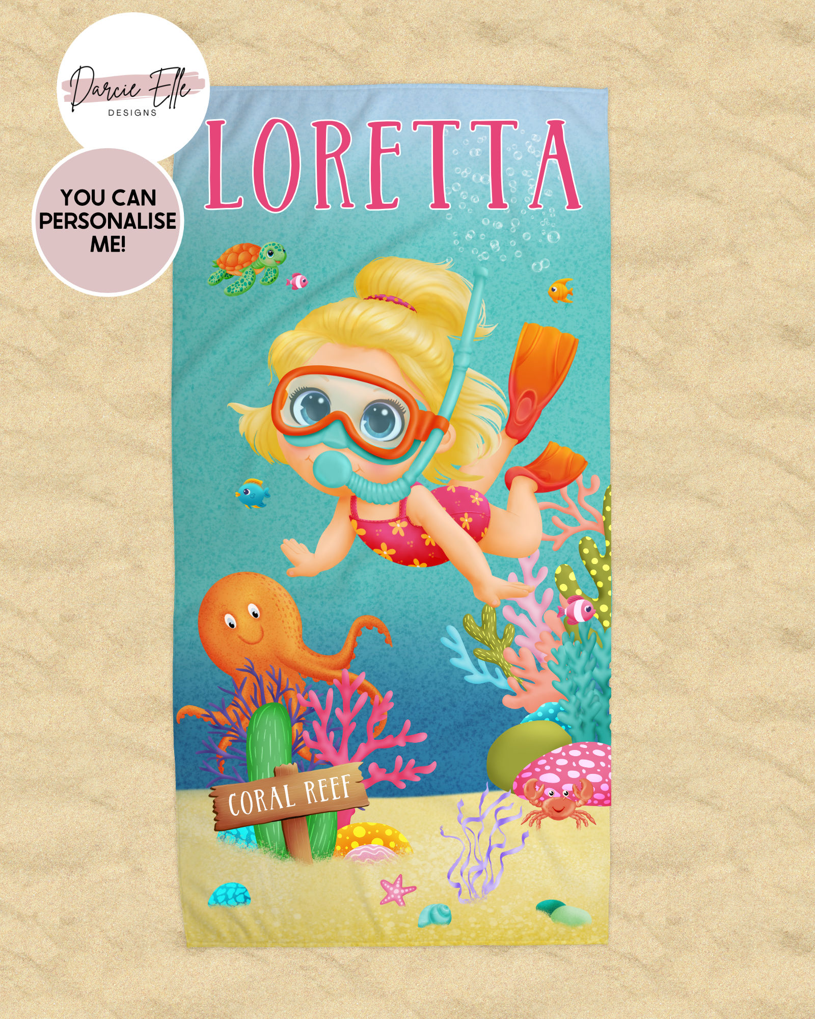 Scuba Girl Beach Towel