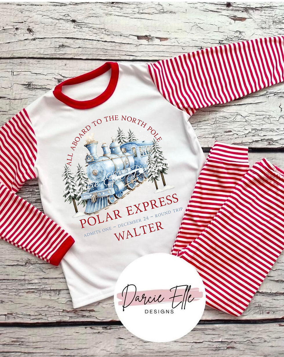 Blue Express Train Christmas Pyjamas