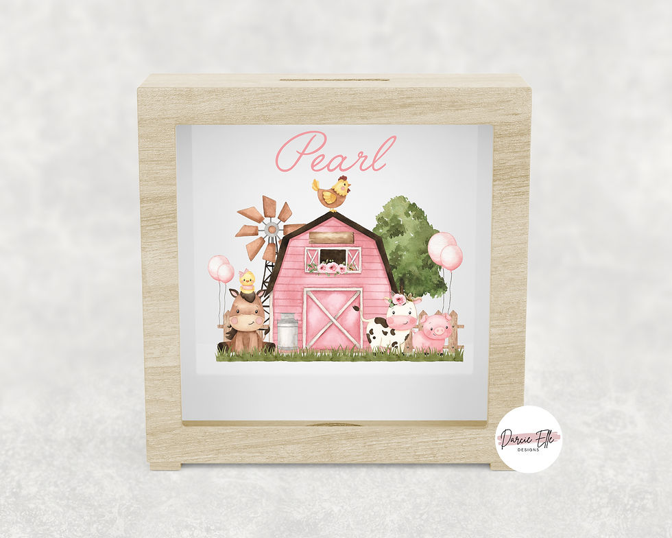 Pink Farm Yard Money Box