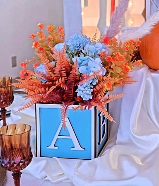 Thumbnail: Blue and Orange Floral Arrangement-Small