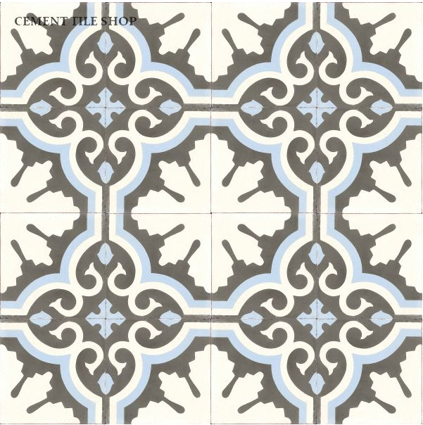 encaustic tile in reverse pattern