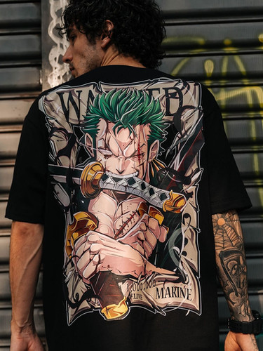 One Piece Roronoa Zoro Pirate Hunter Oversize Baskılı T-Shirt