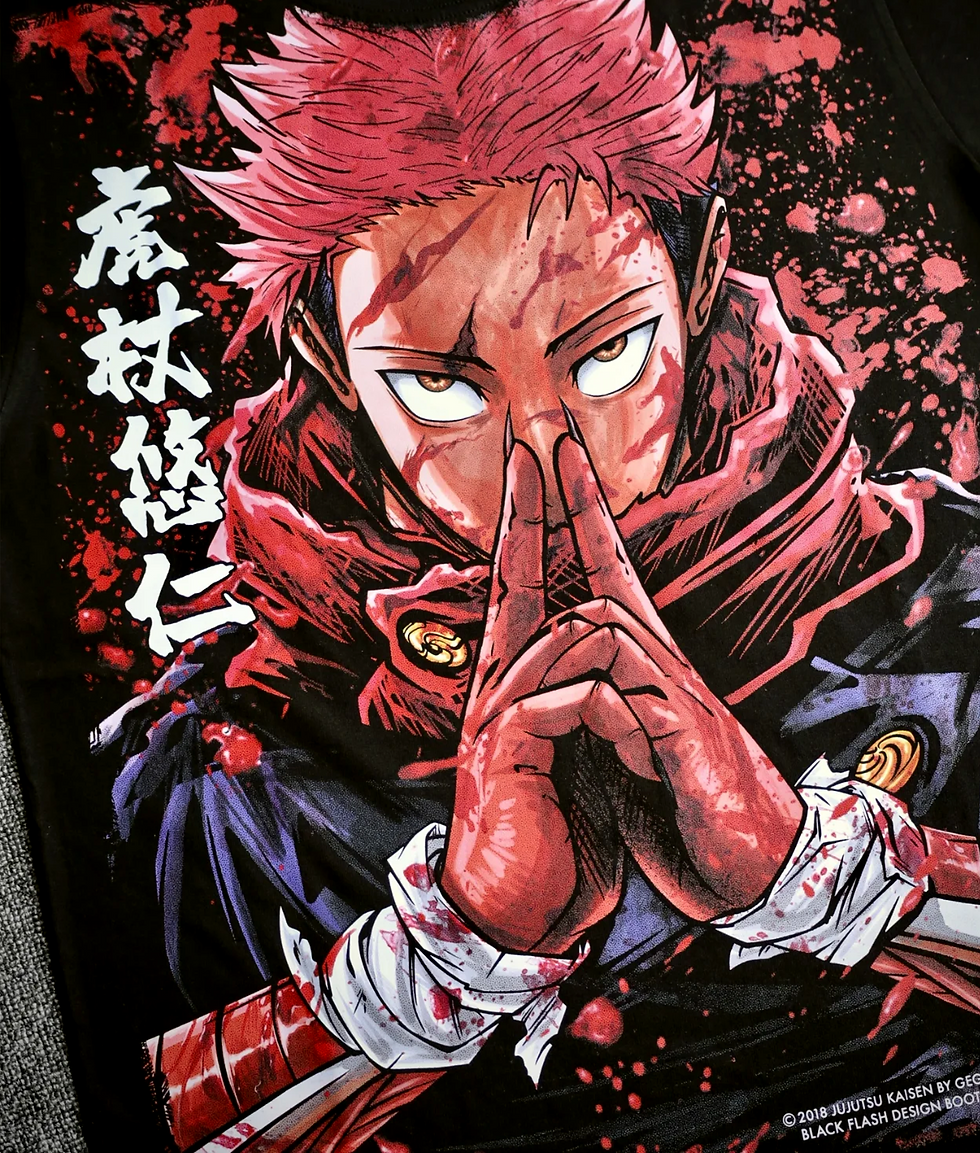Küçük resim: Jujutsu Kaisen Itadori Yuji Black Flash Oversize Baskılı T-Shirt