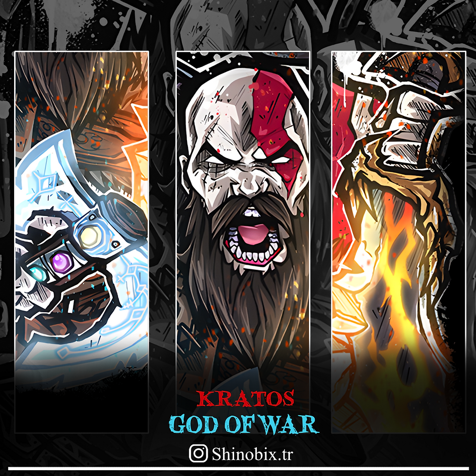 Küçük resim: God Of War Ragnarok Kratos Baskılı Oversize T-Shirt