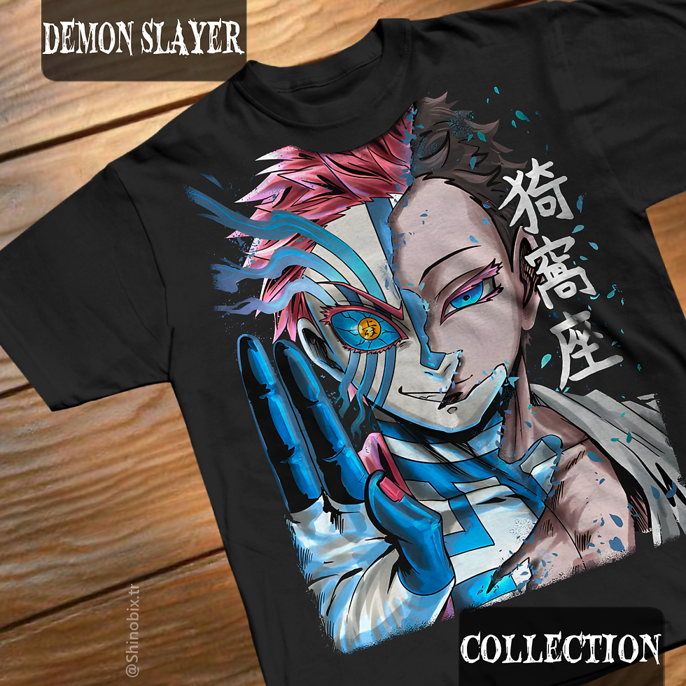 Demon Slayer Akaza Memorial Oversize Baskılı T-Shirt