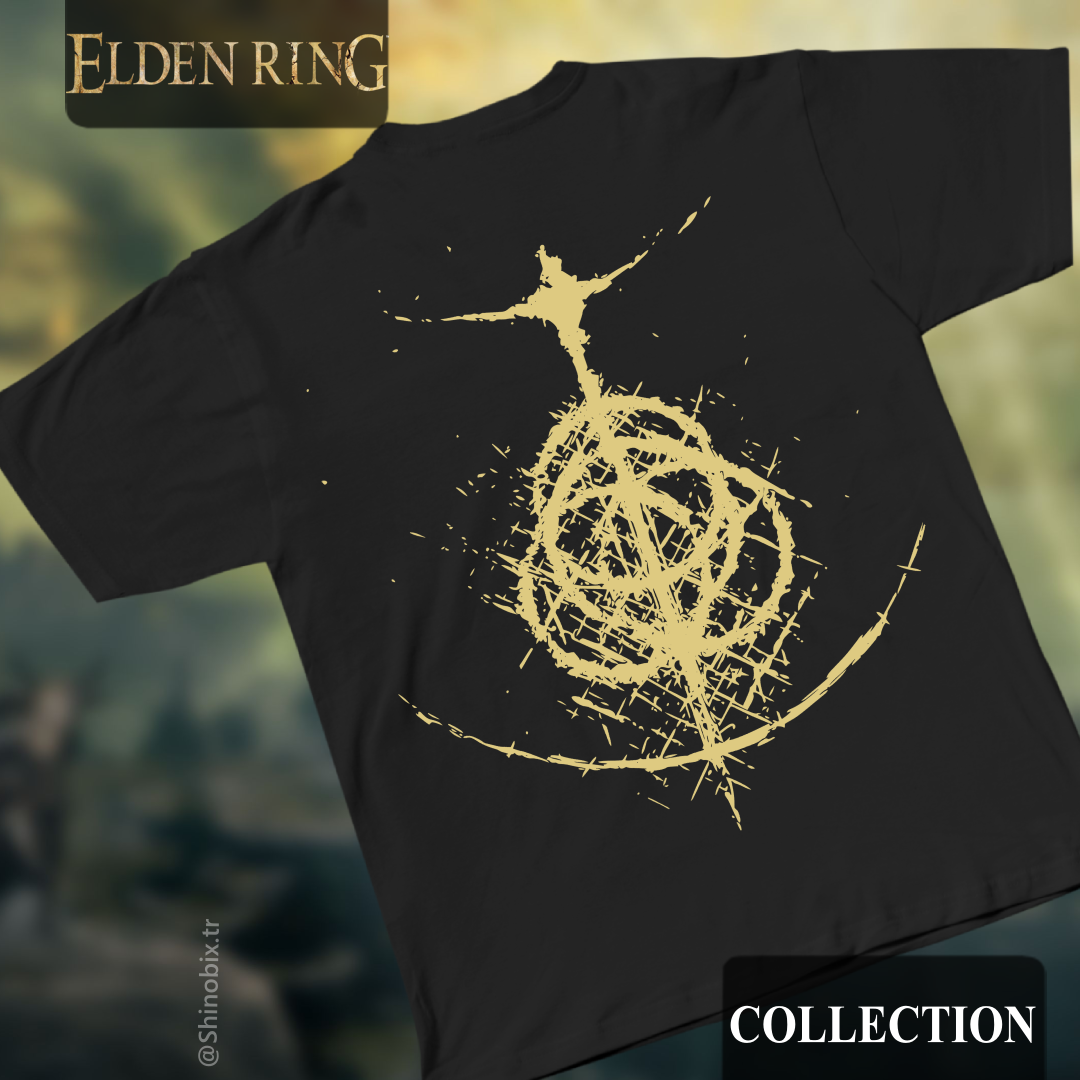 Elden Ring Endtree Logo Oversize Baskılı T-shirt