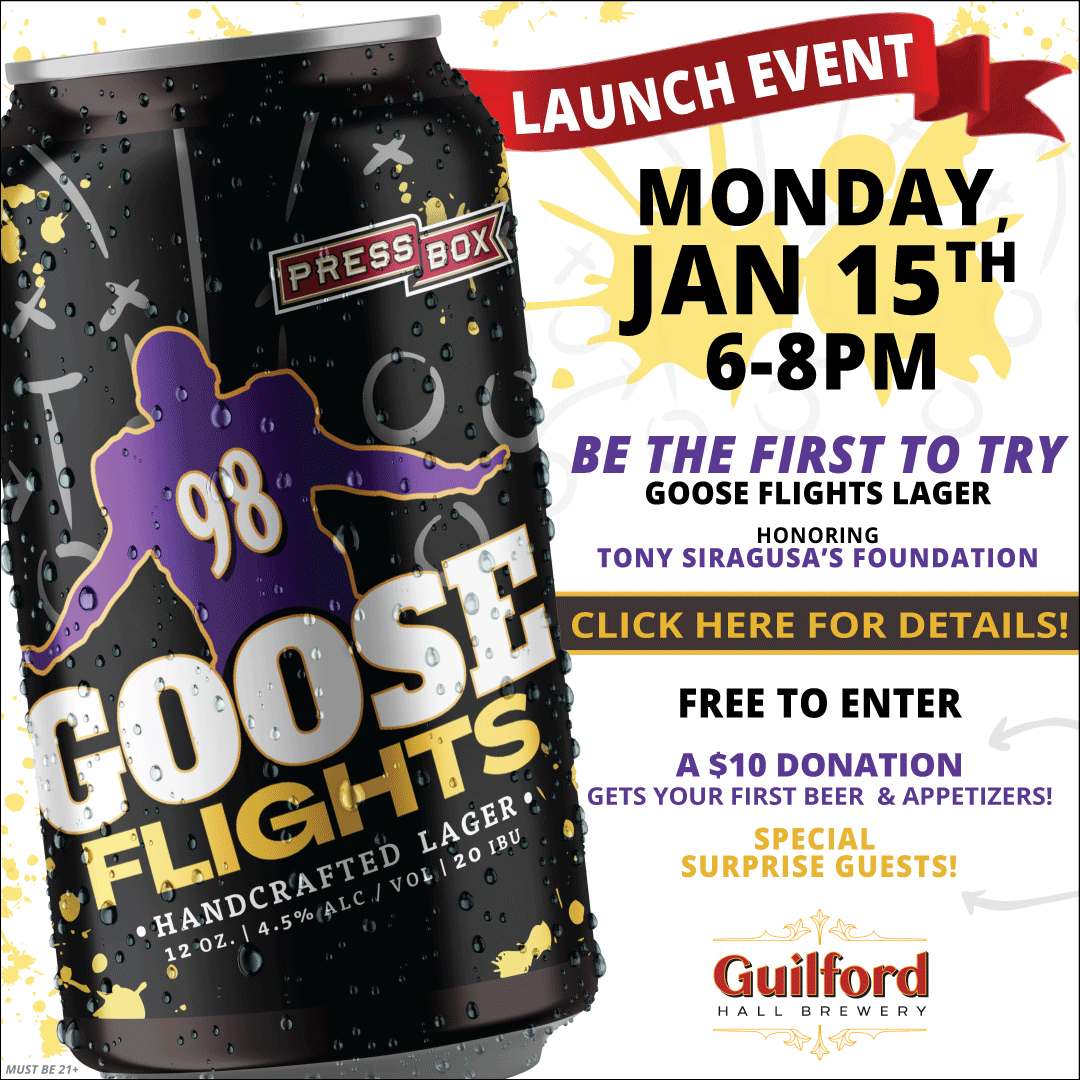 Siragusa Goose Flights Beer Launch Guilford Hall