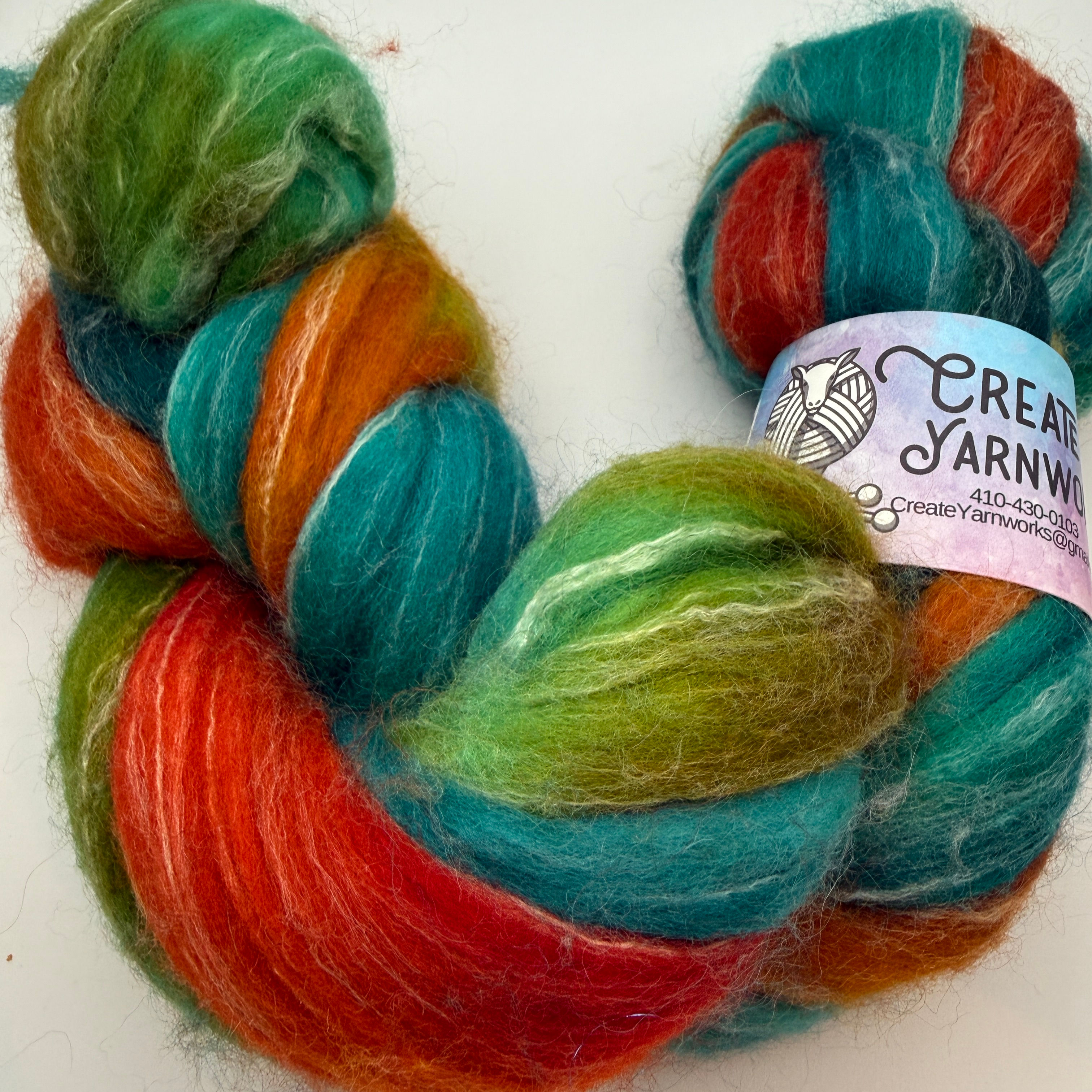 Create Yarnworks Teeswater Blend Fiber "Tortoise Shell"