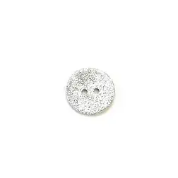 Agoya Shell Glittery Silver Round Button - 18MM