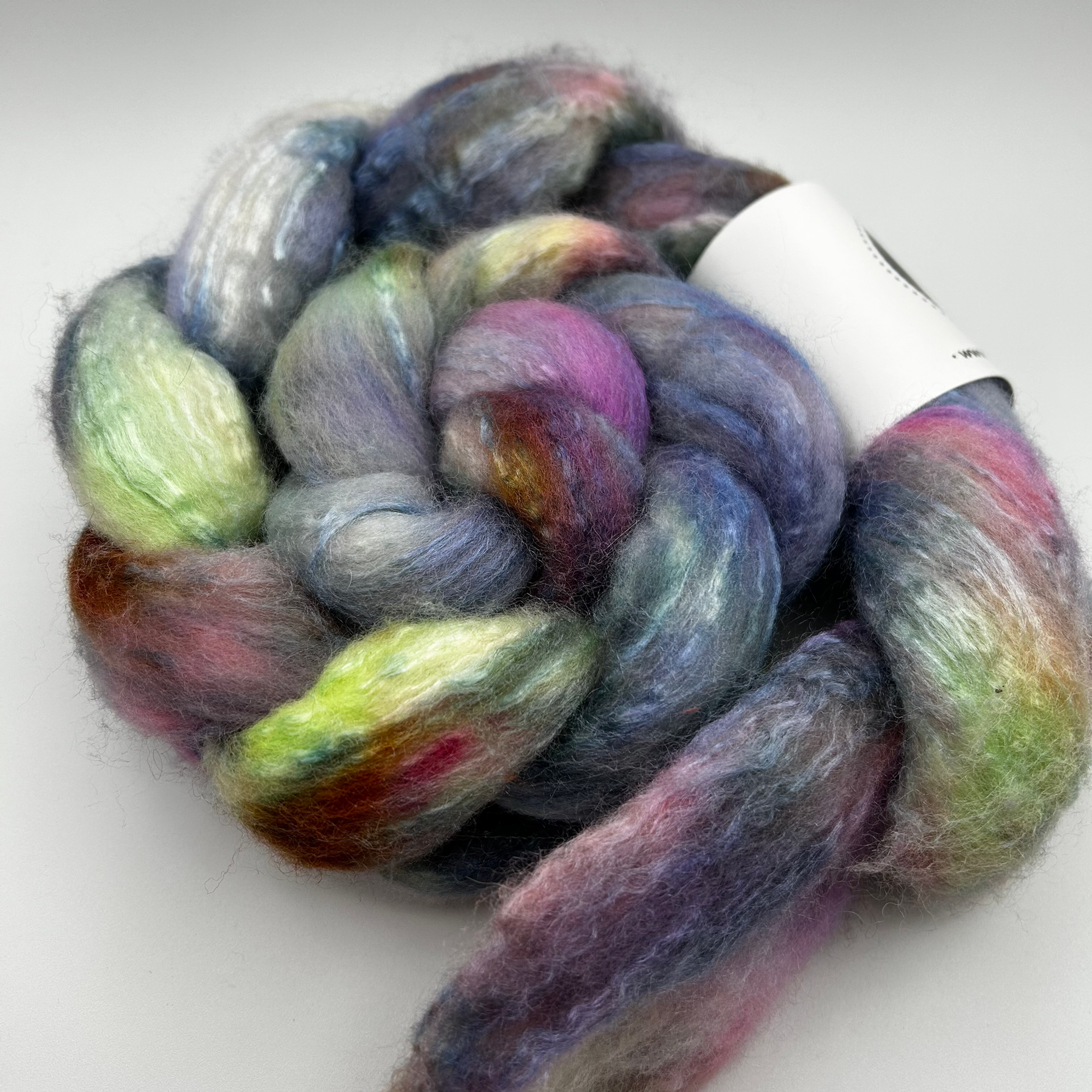 Kim Dyes Yarn BFL/Silk Spinning Fiber "Monet's Pond"