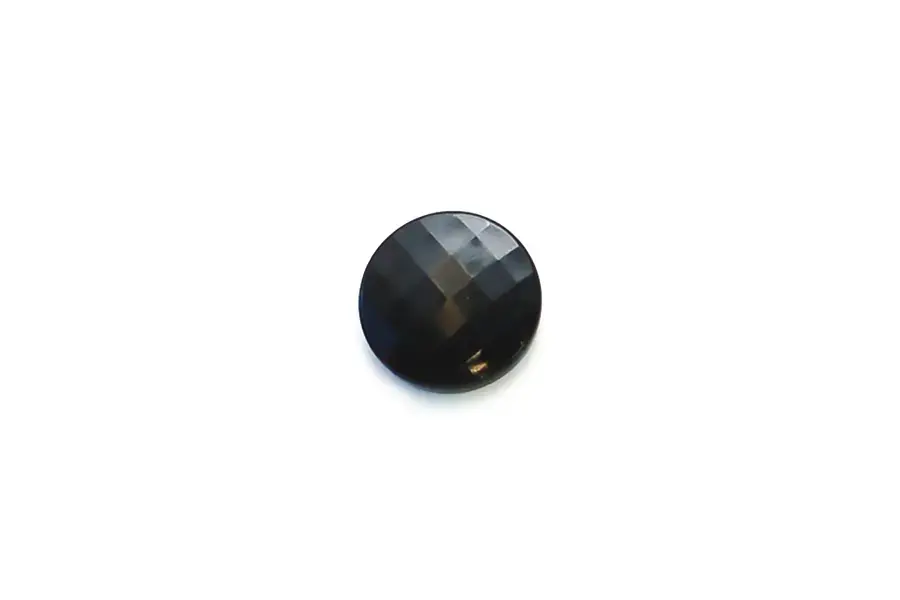 Black Vintage Round Glass Faceted Jet Shank 18mm Button
