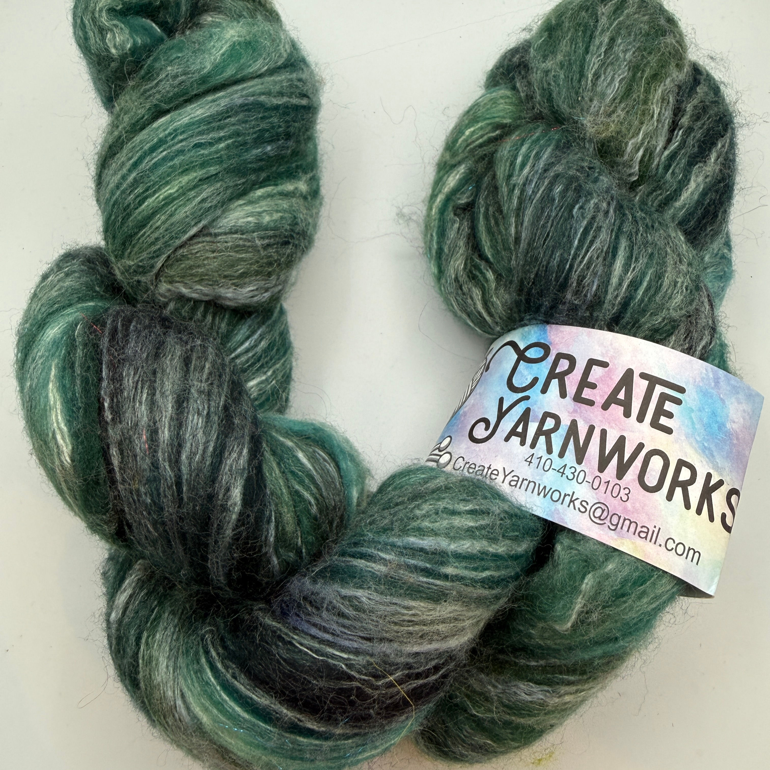 Create Yarnworks Merino/Milk Fiber Blend "Forest"