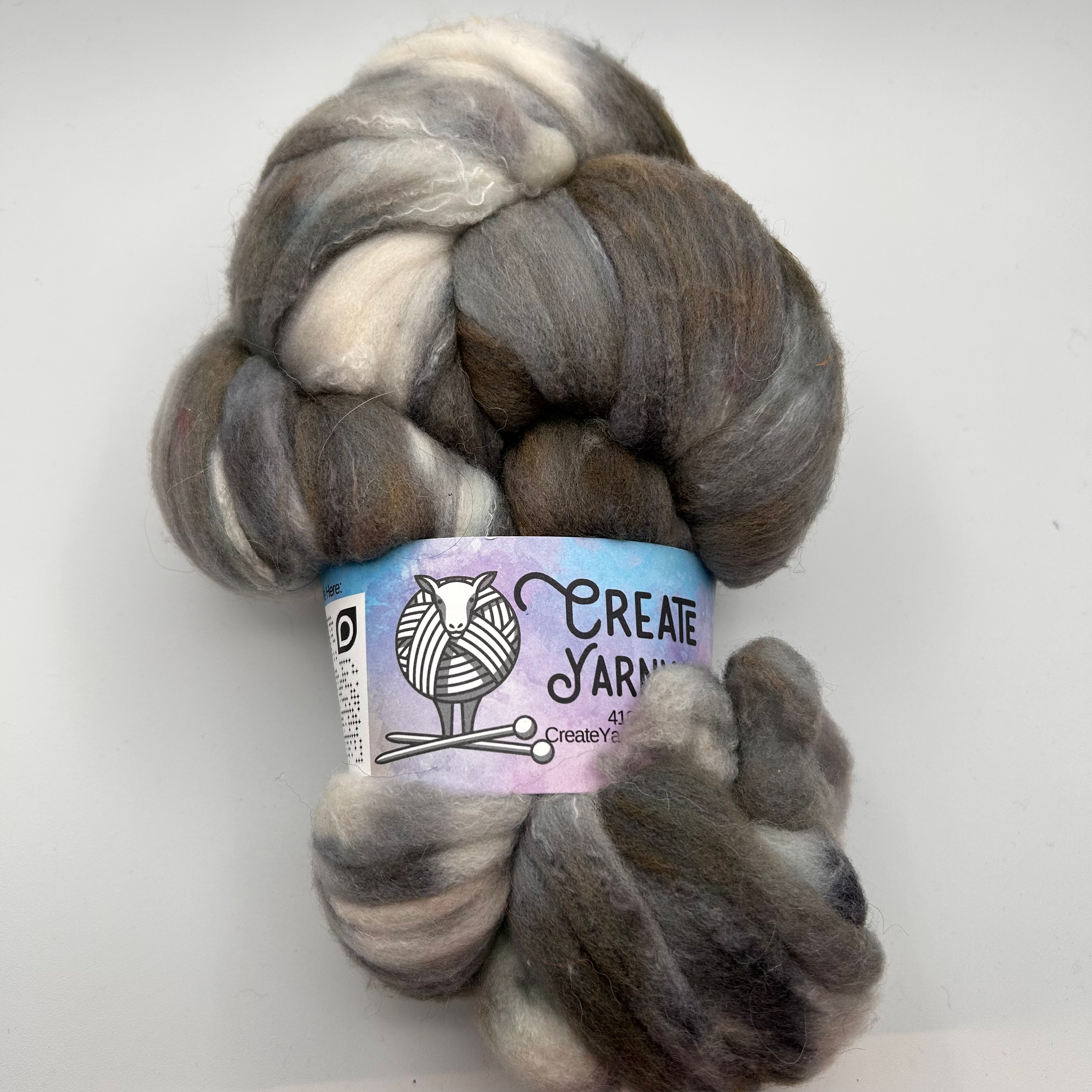 Create Yarnworks Rambouillet/Mulberry Silk "Stormy Skies"