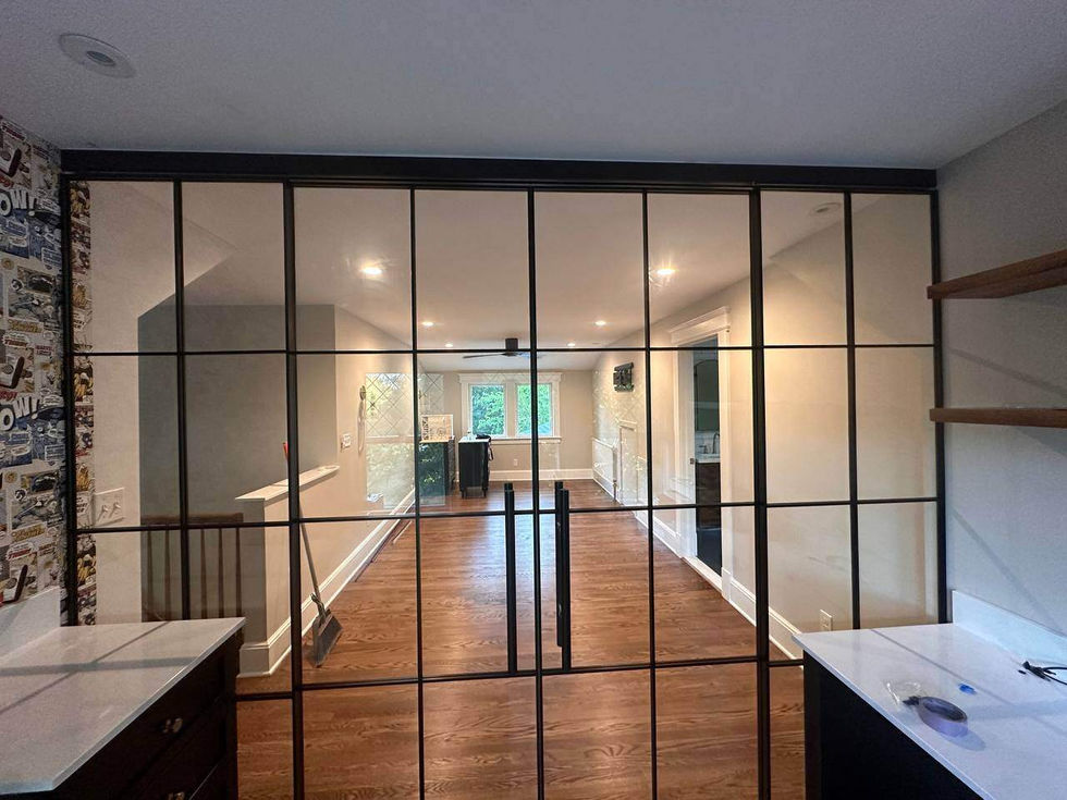 13046 CGF 400 partition with double sliding doors 3-8 clear glass 24 pull handle second view