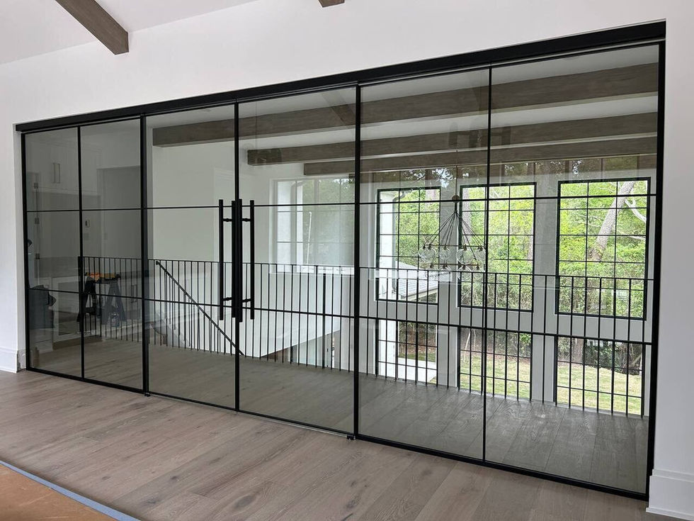 12157 CGF double sliding doors 36 pull handles black with fixed panels