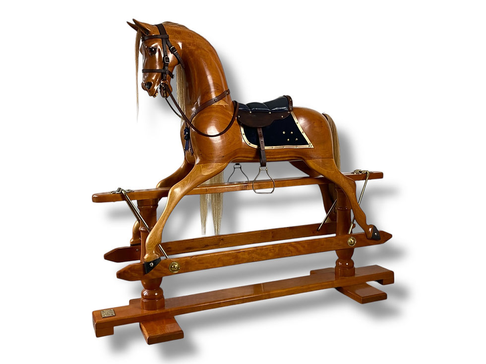 Thumbnail: Large Cherry Wood Stevenson Bros Rocking Horse