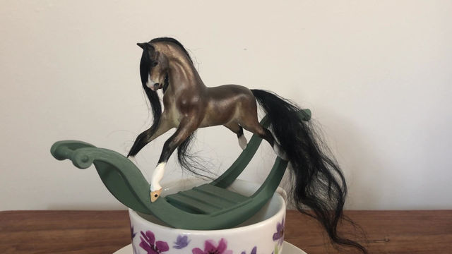 Thumbnail: Hand Painted Miniature  Rocking Horse/ MIDI Mini Size