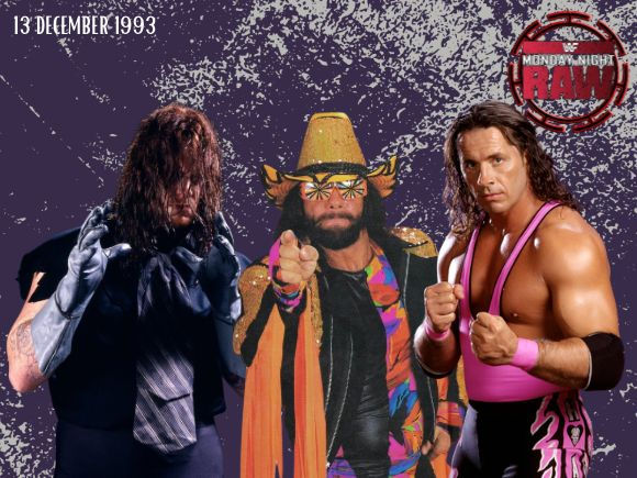 wwf wwe raw december 13 1993 review custom poster design bret hart the undertaker randy savage macho man vs fatu rikishi