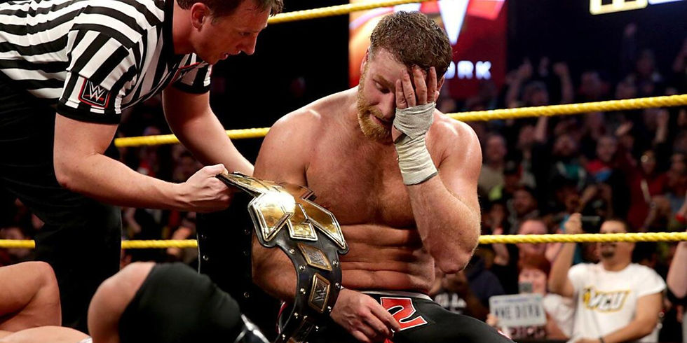 Sami Zayn after winning the NXT Championship from Adrian Neville at NXT TakeOver: R Evolution 2014