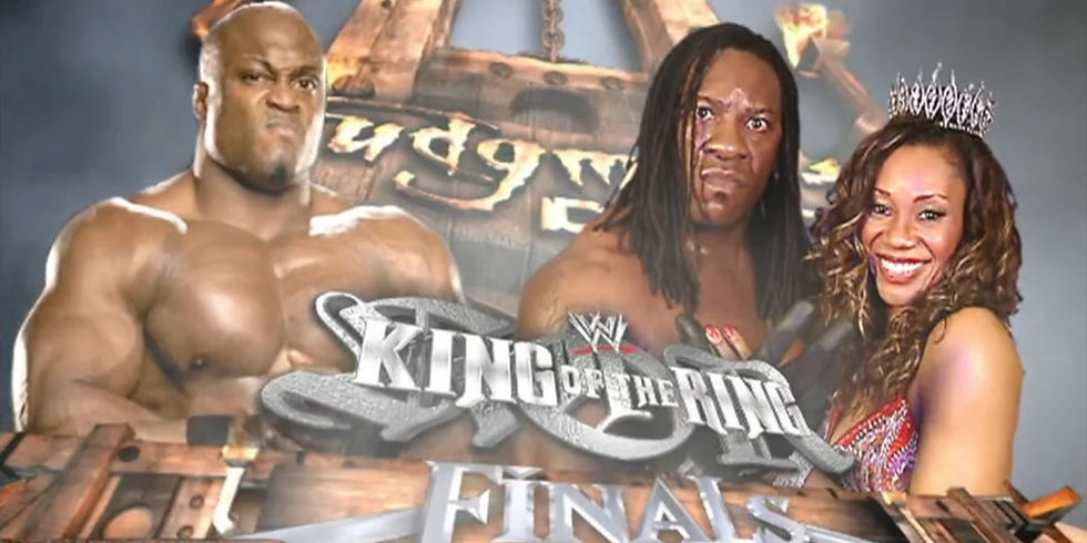 Official match card graphic for Bobby Lashley vs Booker T in the 2006 King of the Ring final at WWE Judgment Day 2006
