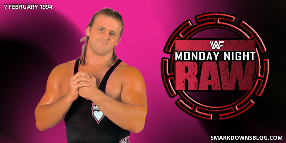 Custom match card graphic for the February 7 1994 episode of WWF / WWE Monday Night Raw featuring Owen Hart