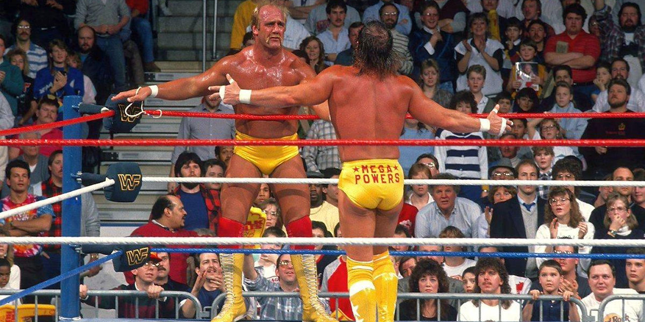 The Mega Powers (Hulk Hogan & Macho Man Randy Savage) in the ring at WWF aka WWE SummerSlam 1988