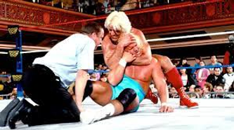 Ric Flair vs Mr. Perfect in a Loser Leaves WWF Match on the January 25 1993 episode of WWF Monday Night RAW