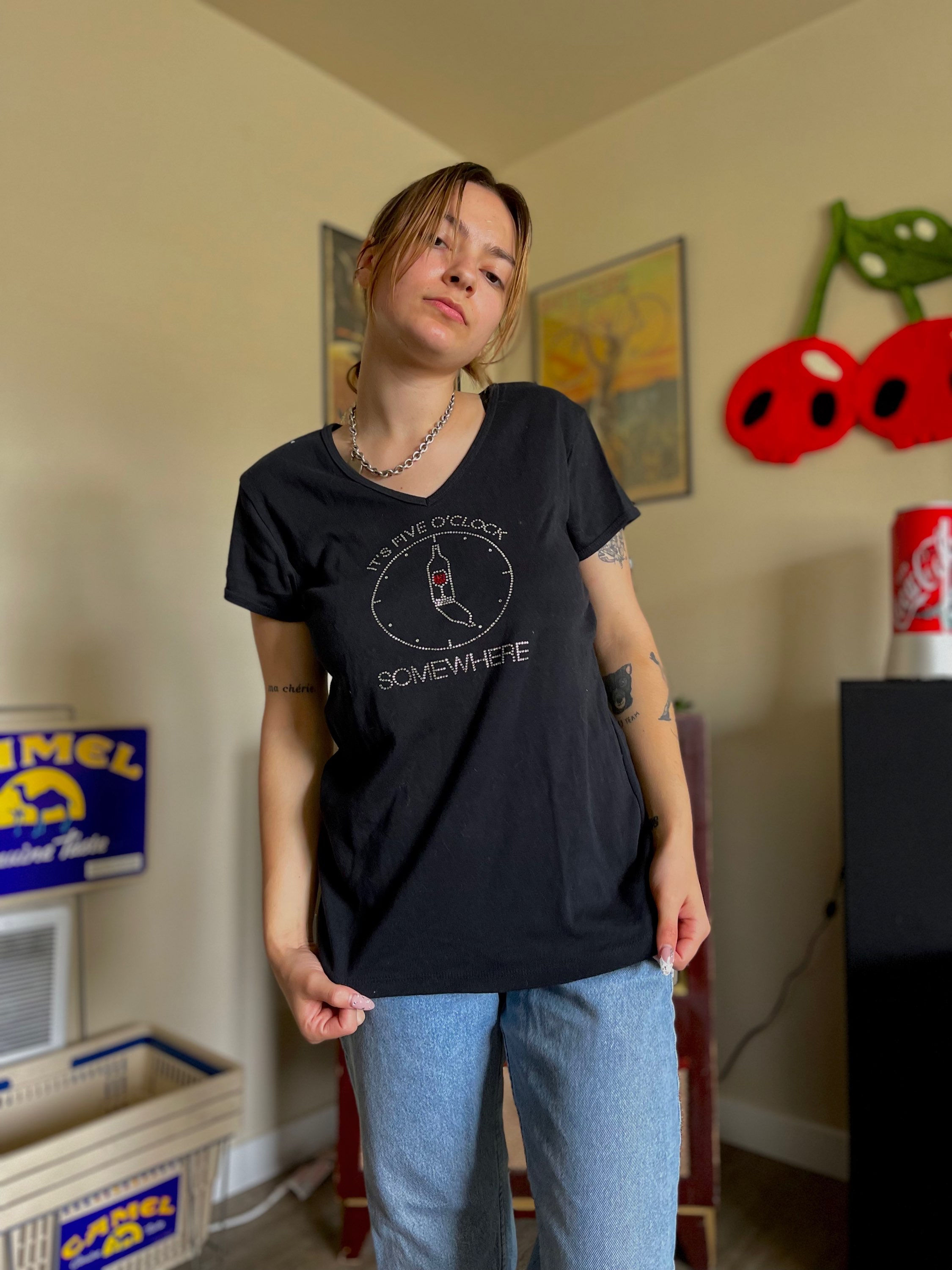 it’s five o’clock somewhere bedazzled tee