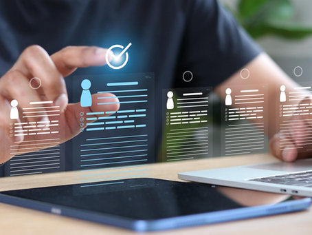 Digital compliance management system interface showing structured data, documents, and risk tracking