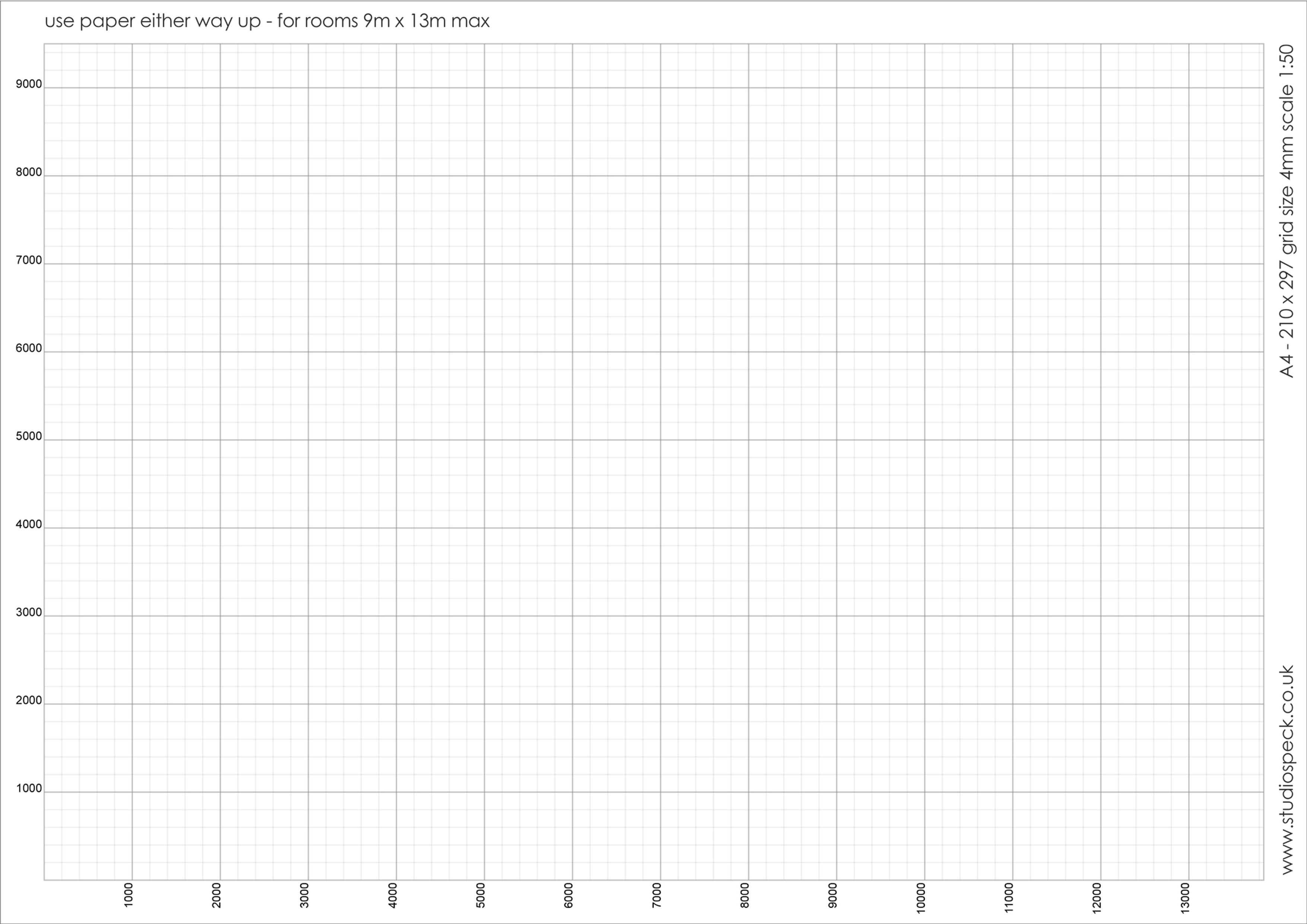 A4 1:50 scale graph paper sheet
