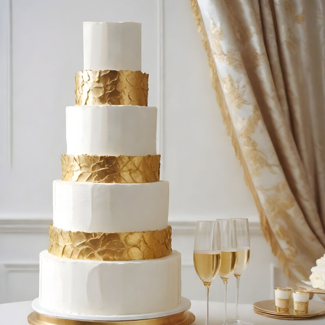 Sumérgete en la exquisita combinación de nuestro pastel de boda de 7 pisos, Opulence