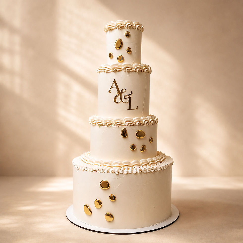 Soft Luxe Fake Cake displayed in an elegant luxury interior setting