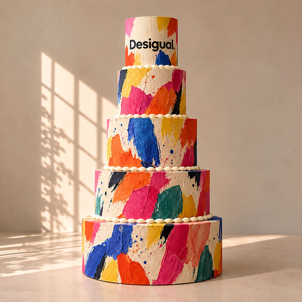 Pastel gigante corporativo con personalización artística multicolor pintada a mano