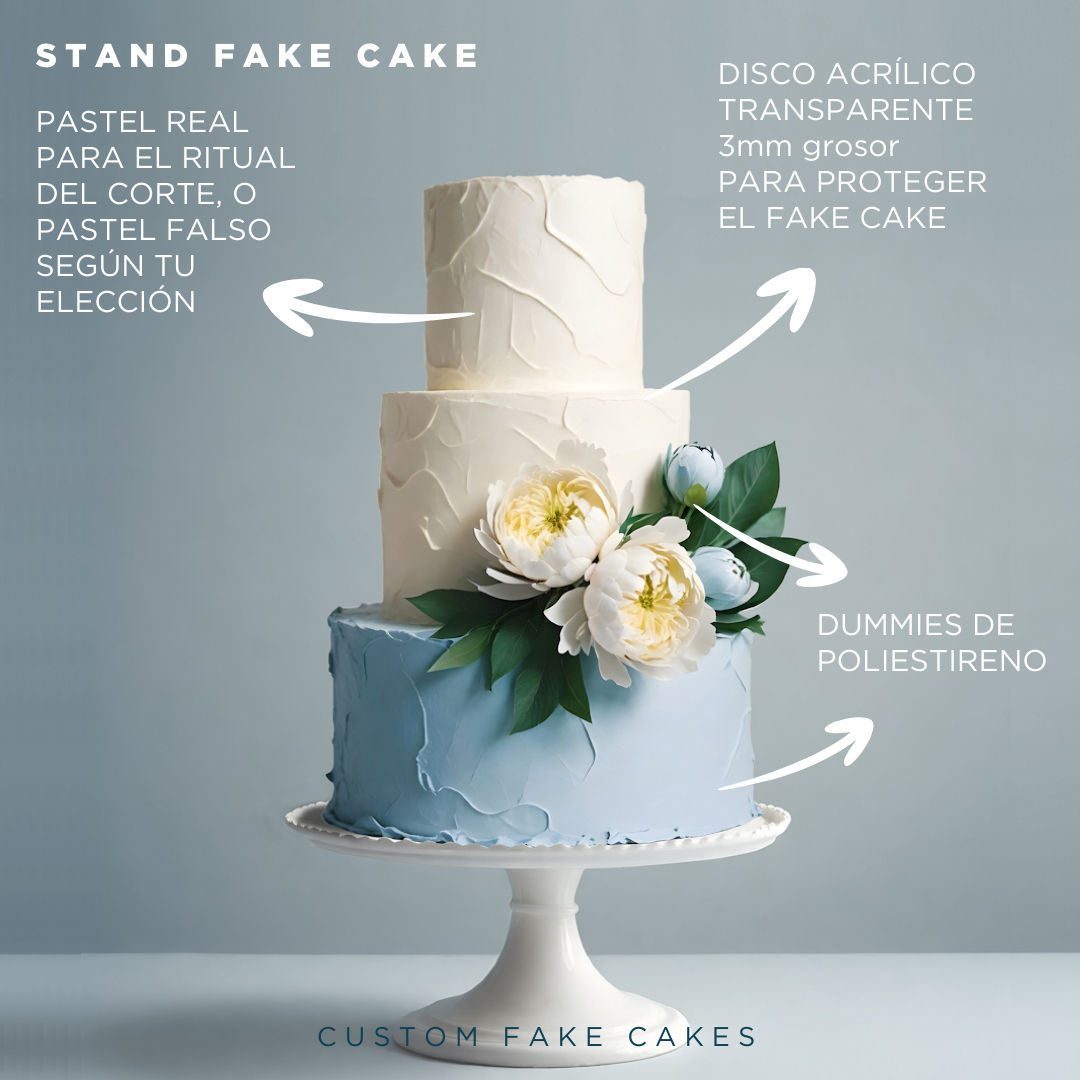 Estos Fake Cakes están diseñados exclusivamente como soportes para pasteles reales.