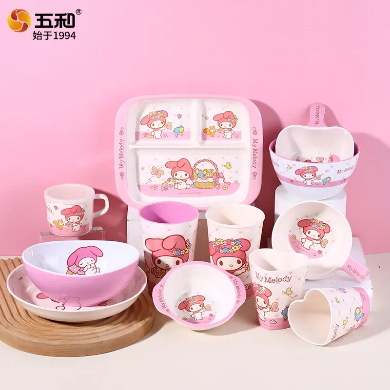 Sanrio My Melody Children's Tableware BPA-Free Salad Plate Dining Plates Rice Sa