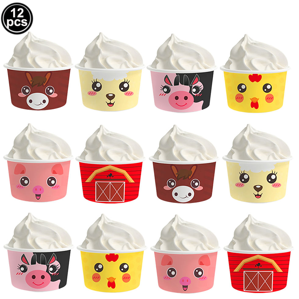 Miniatura: Coppette per Gelato e Dessert con Coperchi a Forma di Animali
