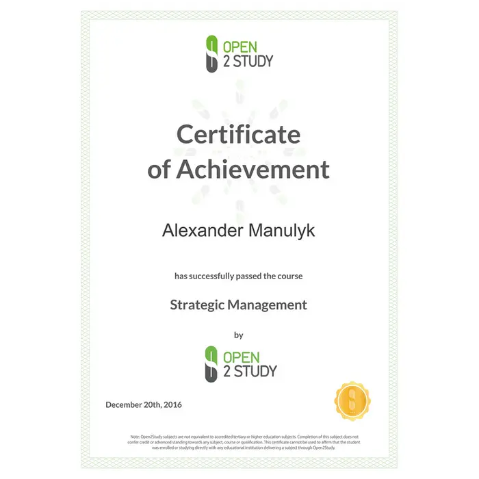 Alexander Manulyk - Strategic Management