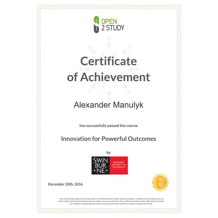 Alexander Manulyk - Innovation for Powerful Outcomes