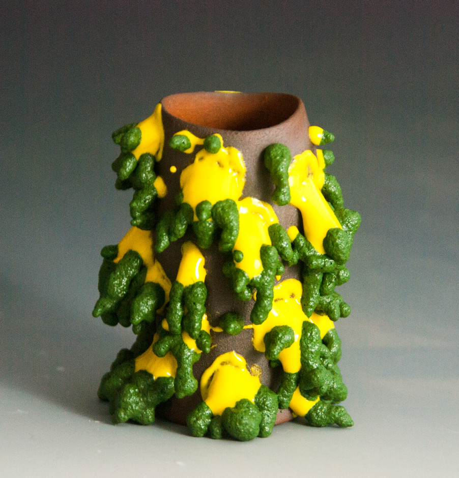 Green, Yellow, & Brown Shot Glass